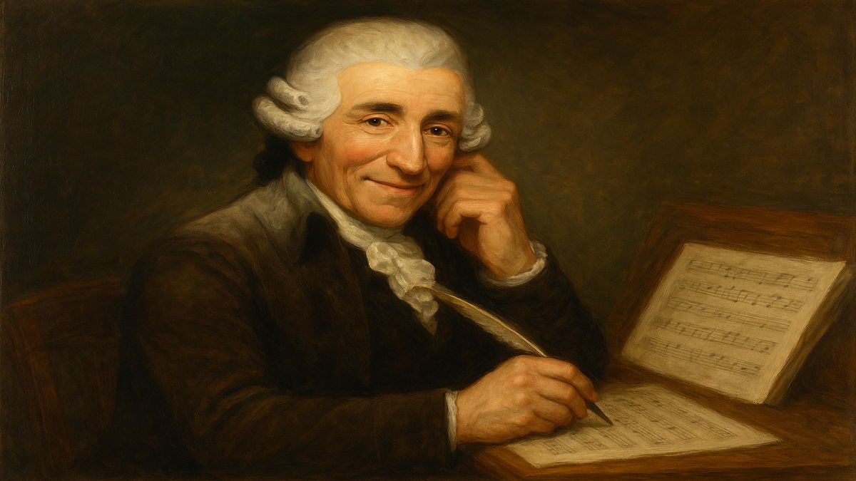 天地創造を作曲しているハイドン
