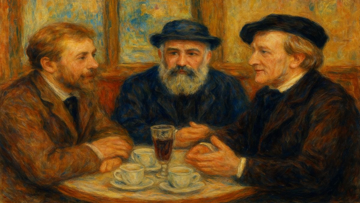 カフェでくつろぐルノワールとモネとワーグナー